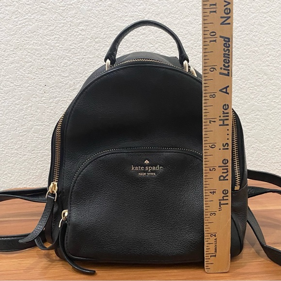 KATE SPADE Jackson Pebbled Leather Black Medium Backpack 9”X9”X4.5” - Picture 6 of 16